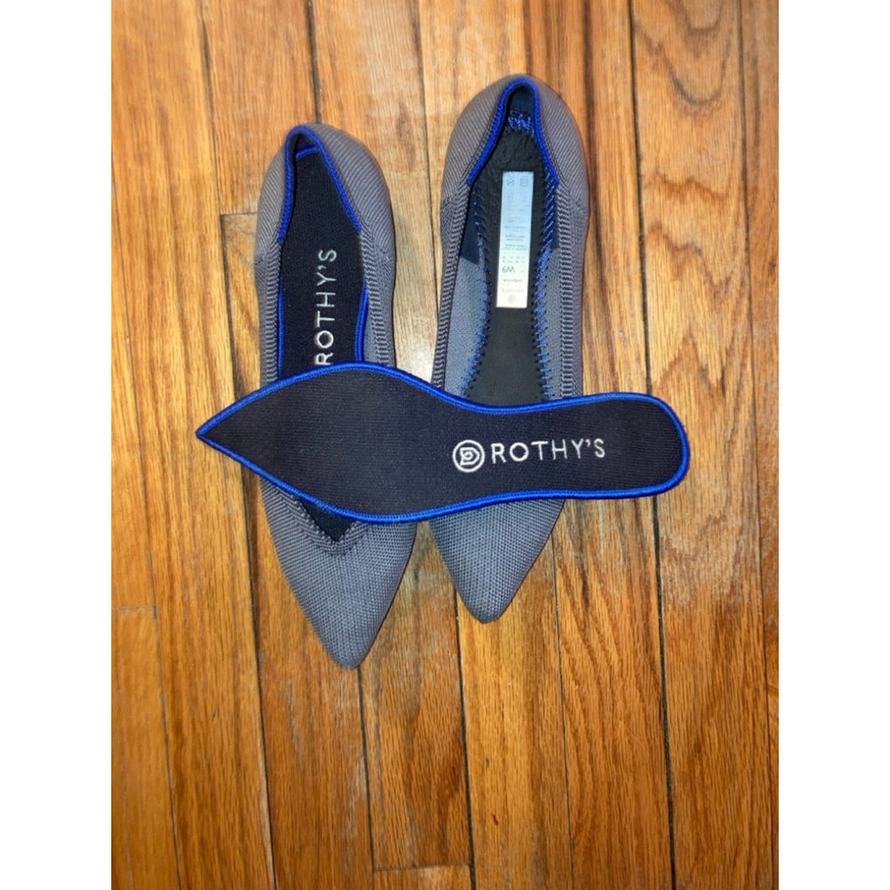 Rothy’s The Point II Gray with blue halo size 9